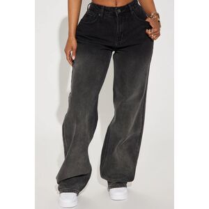 Fashion Nova Black Ombre Jeans Wide Leg Size 15 Juniors Cotton Non Stretch